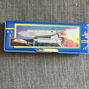 Vintage 90s space shuttle pencil case